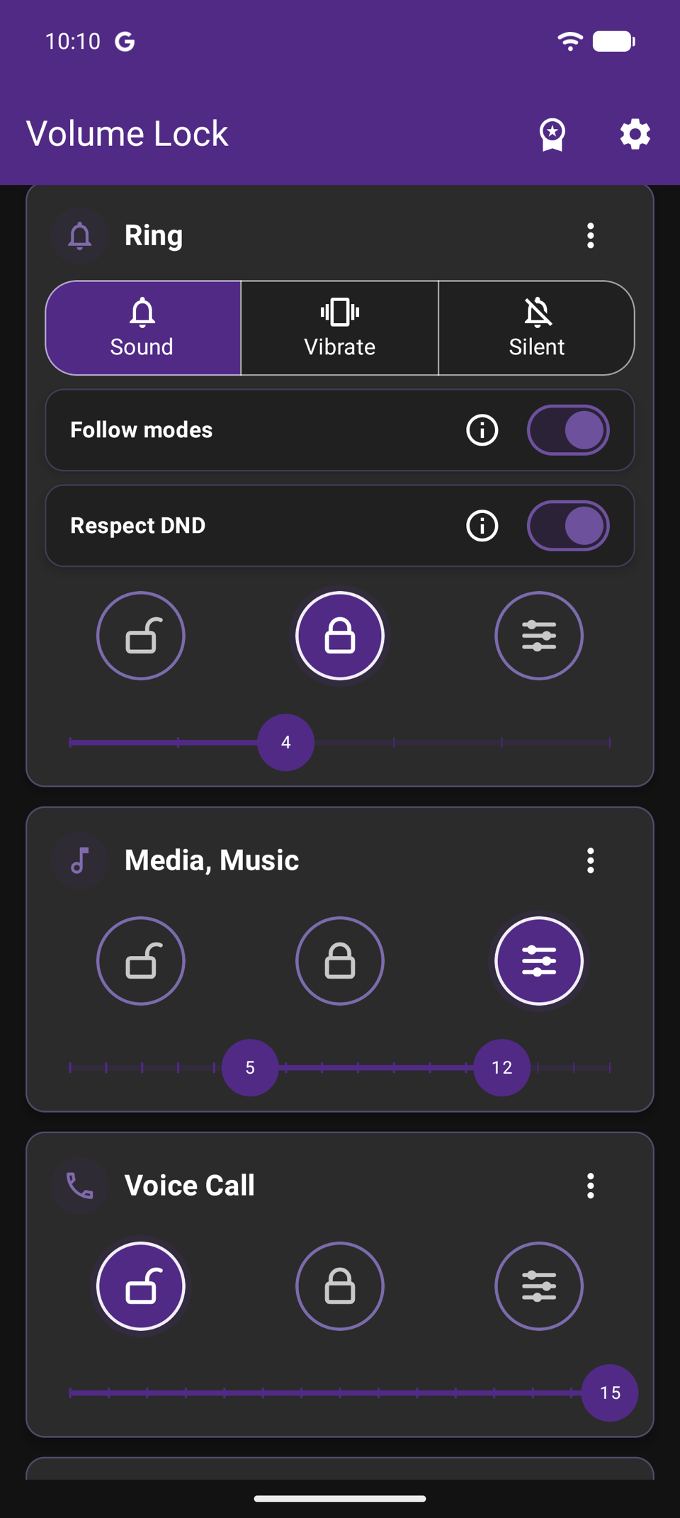 Volume Lock dashboard showing Open, Locked, and Range controls